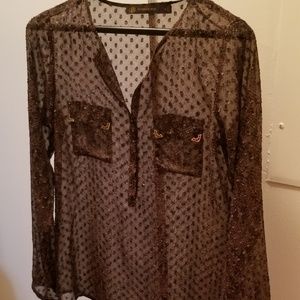 Long sleeve sheer top